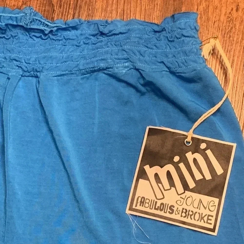 Young Fabulous & Broke Girls Ruffle Trim Shorts Blue Sz 12 NWT